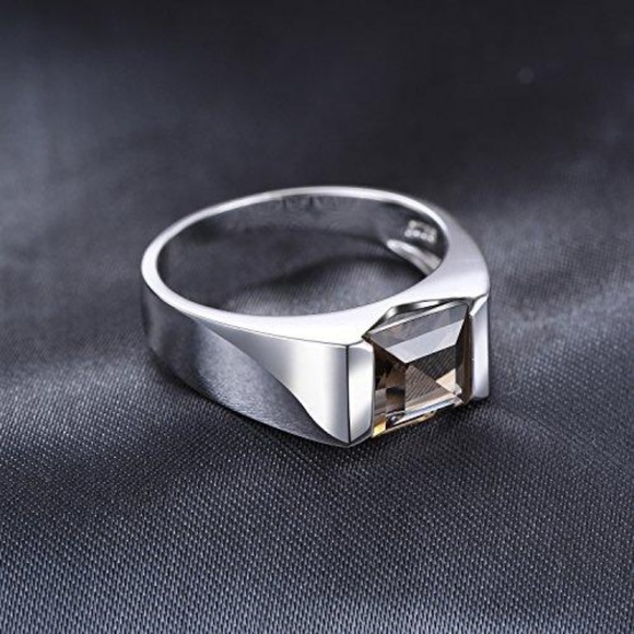 Men's Square 2.2ct Smoky Quartz Ring - Picture 2 of 5